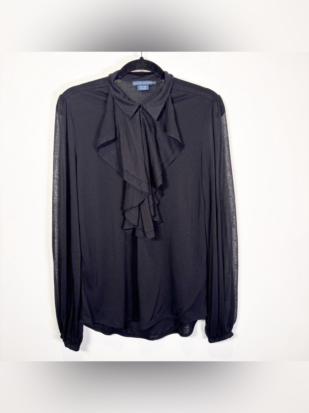 Ralph Lauren Flutter Neckline Blouse